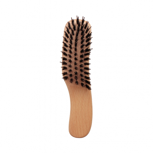 木製豬鬃雙針彎型梳〈小〉|Wooden hairbrush