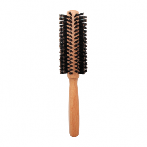 木製豬鬃毛圓捲梳｜Wooden hairbrush