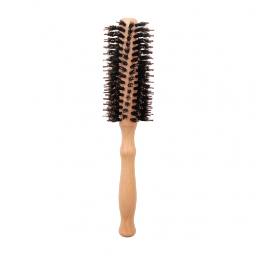 木製豬鬃雙針圓捲梳〈螺旋式〉｜Wooden hairbrush