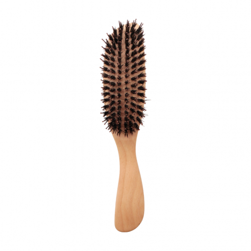 木製豬鬃雙針弧型梳｜Wooden hairbrush